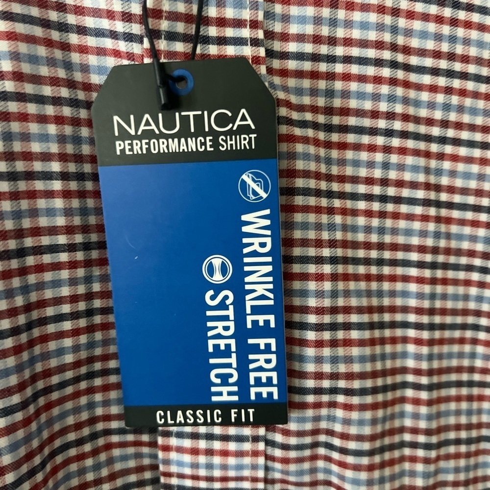 Nautica Men's Red and Blue Plaid Button Down Shirts/NWT/XXL - Picture 7 of 11